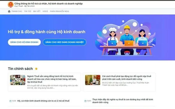 Cục Thuế ra mắt Cổng thông tin hỗ trợ cá nhân, hộ kinh doanh và doanh nghiệp