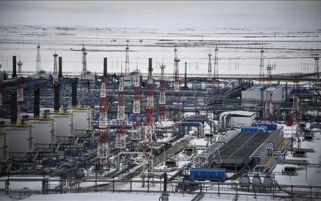 Cơ sở khí đốt tự nhiên Bovanenkovo ở bán đảo Yamal, Tây Bắc Siberia, thuộc Nga. Ảnh: AFP/TTXVN Cơ sở khí đốt tự nhiên Bovanenkovo ở bán đảo Yamal, Tây Bắc Siberia, thuộc Nga. Ảnh: AFP/TTXVN