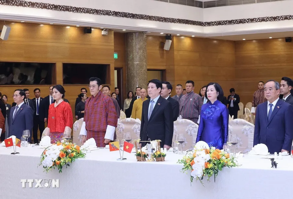Chủ tịch nước Lương Cường chủ trì chiêu đãi cấp nhà nước Quốc vương Bhutan - Ảnh 3.