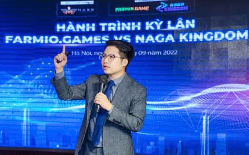 Đặng Quốc Thắng tại buổi giới thiệu dự án Naga Kingdom. Ảnh: Công an TP Hà Nội Đặng Quốc Thắng tại buổi giới thiệu dự án Naga Kingdom. Ảnh: Công an TP Hà Nội