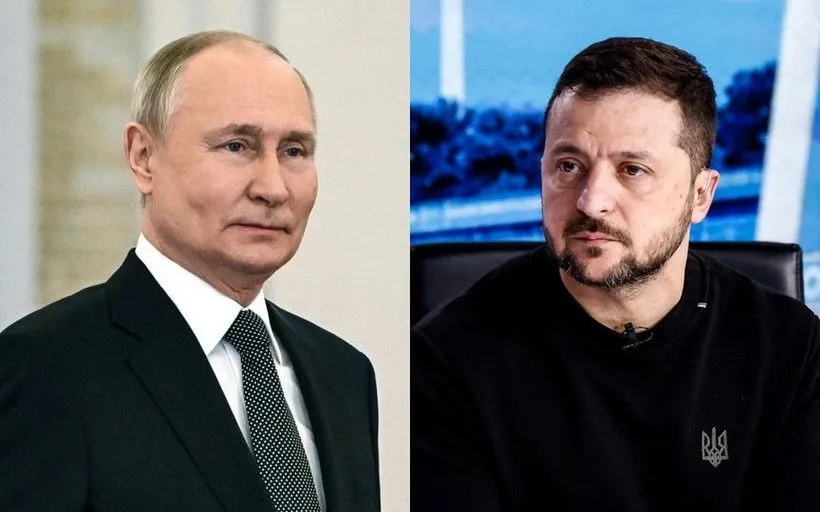 Tổng thống Nga Vladimir Putin (bên trái) và Tổng thống Ukraine Volodymyr Zelensky (Ảnh: Getty Images)