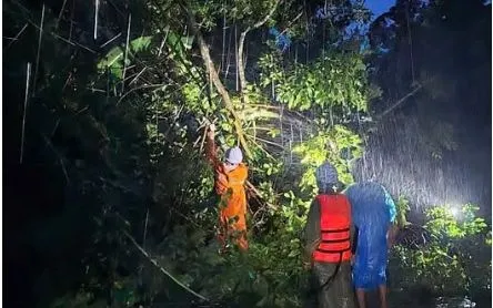 Công nhân ngành Điện xuyên đêm khắc phục sự cố bão số 5. Công nhân ngành Điện xuyên đêm khắc phục sự cố bão số 5.