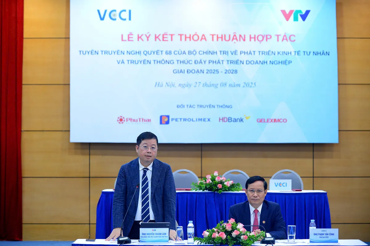 VTV và VCCI ký kết thỏa thuận hợp tác thúc đẩy phát triển doanh nghiệp giai đoạn 2025 - 2028 - Ảnh 3.