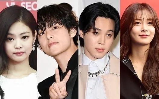 (Từ trái sang) Jennie, V, Jimin và Song Da-eun. (Ảnh: Xportsnews) (Từ trái sang) Jennie, V, Jimin và Song Da-eun. (Ảnh: Xportsnews)