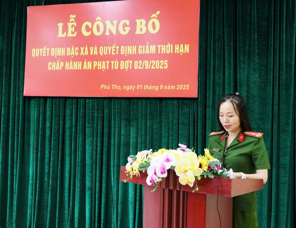 Phú Thọ: Trại tạm giam số 3 công bố Quyết định đặc xá của Chủ tịch nước - Ảnh 1.