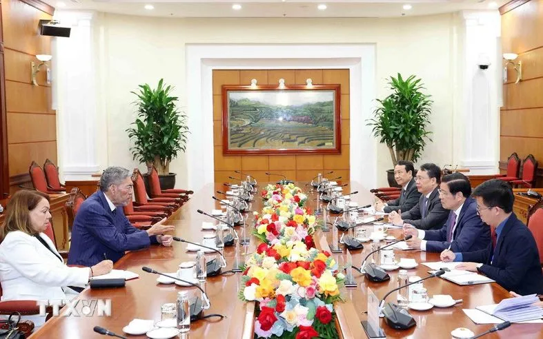 Quang cảnh buổi tiếp. (Ảnh: Phương Hoa/TTXVN) Quang cảnh buổi tiếp. (Ảnh: Phương Hoa/TTXVN)
