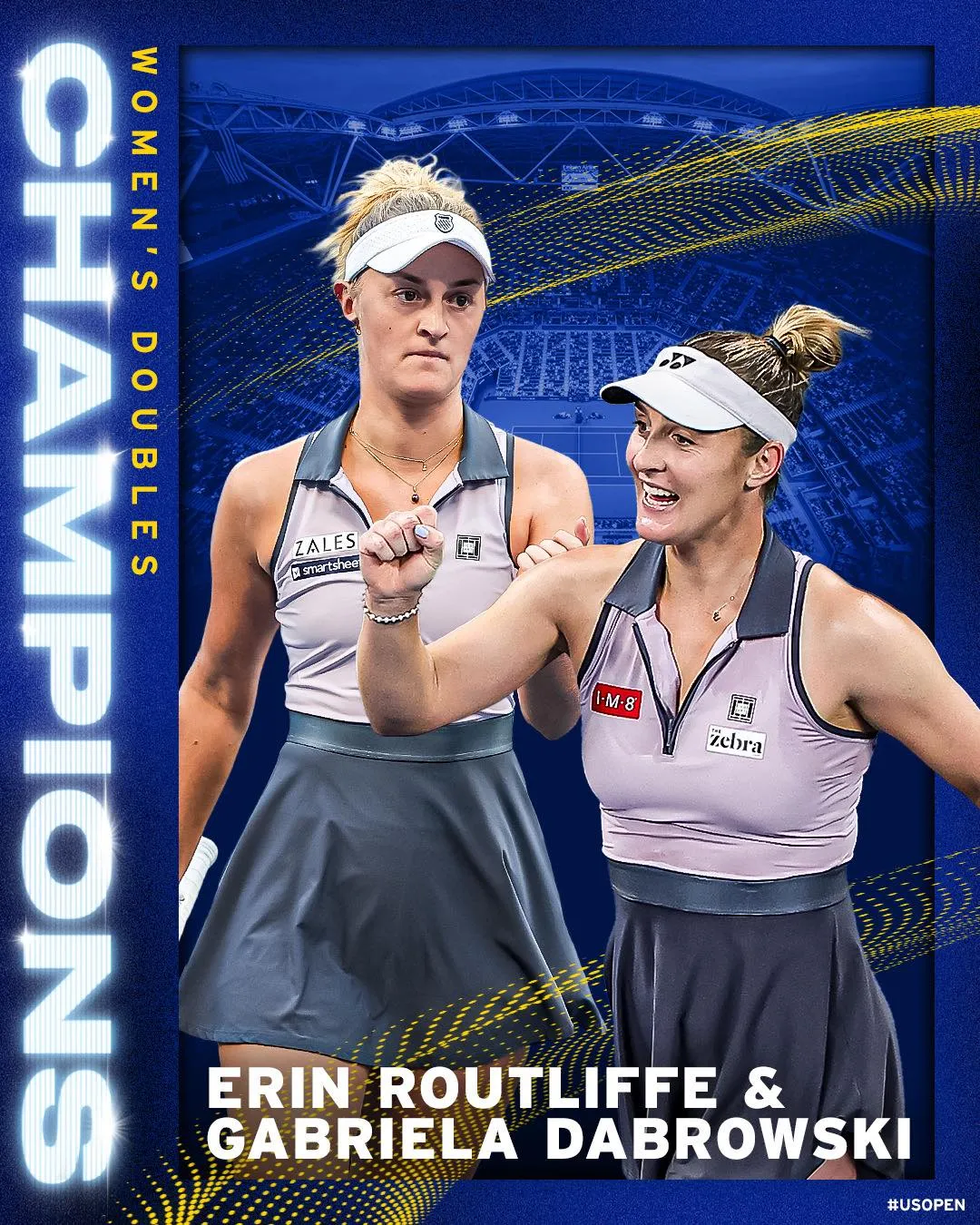 Gabriela Dabrowski v&agrave; Erin Routliffe v&ocirc; địch đ&ocirc;i nữ Mỹ mở rộng- Ảnh 1.