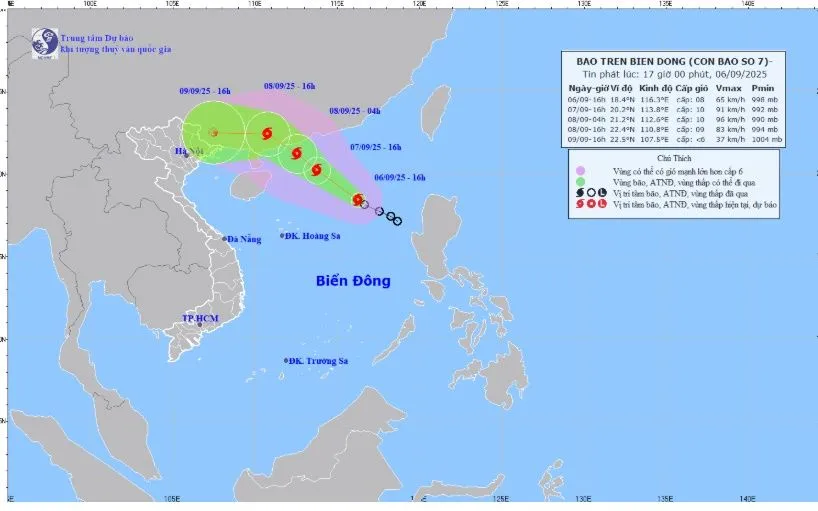 Ảnh: Trung tâm Dự báo khí tượng thủy văn Quốc gia Ảnh: Trung tâm Dự báo khí tượng thủy văn Quốc gia
