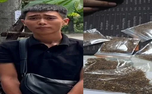 Đối tượng Nguyễn Gia Tính cùng tang vật thu giữ Đối tượng Nguyễn Gia Tính cùng tang vật thu giữ