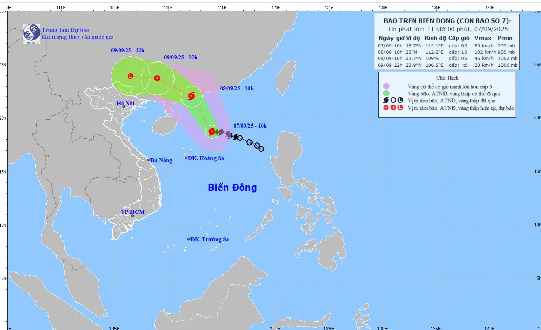 Hoàn lưu sau bão số 7 gây mưa to ở Bắc Bộ từ 9/9 - 11/9- Ảnh 1. Hoàn lưu sau bão số 7 gây mưa to ở Bắc Bộ từ 9/9 - 11/9- Ảnh 1.