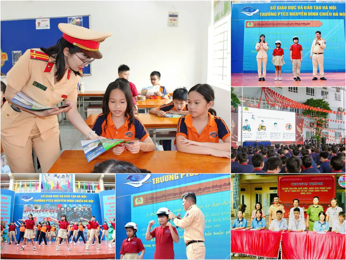 Hà Nội: đẩy mạnh tuyên truyền bảo đảm TTATGT đầu năm học mới - Ảnh 5.