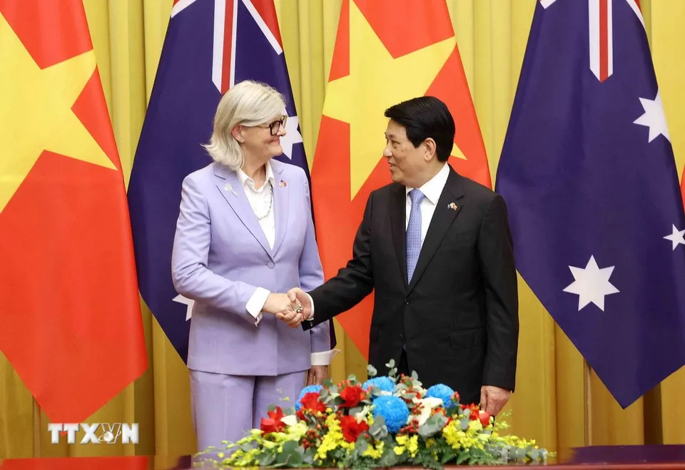 Chủ tịch nước Lương Cường hội đàm với Toàn quyền Australia Sam Mostyn - Ảnh 1.