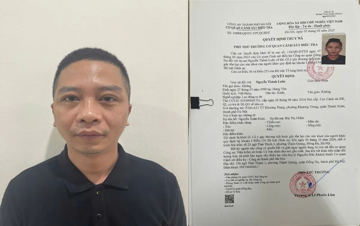 Bắt đối tượng truy nã Nguyễn Thành Luân về tội cố ý gây thương tích - Ảnh 1.