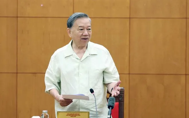 Tổng Bí thư Tô Lâm phát biểu. (Ảnh: Thống Nhất/TTXVN)