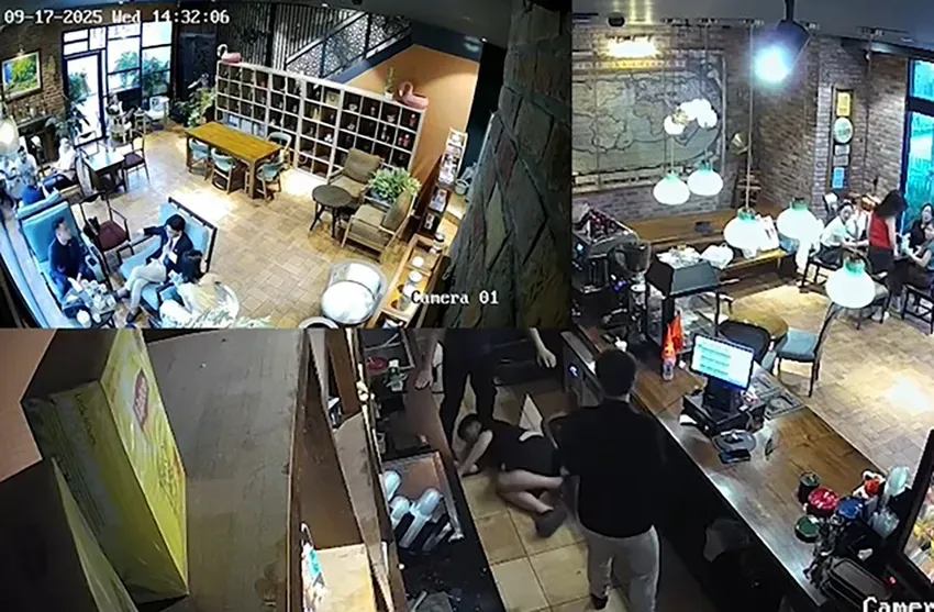 Nhân viên quán cà phê bị đánh ngã vì nhắc khách không hút thuốc - Ảnh 1.