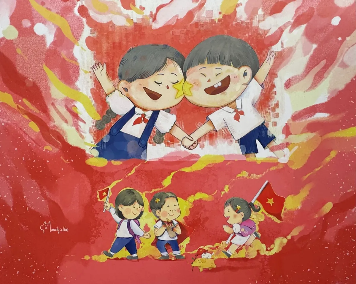 Thưởng lãm những bức vẽ “Dân tộc tự hào” tại Văn Miếu- Quốc Tử Giám - Ảnh 4.