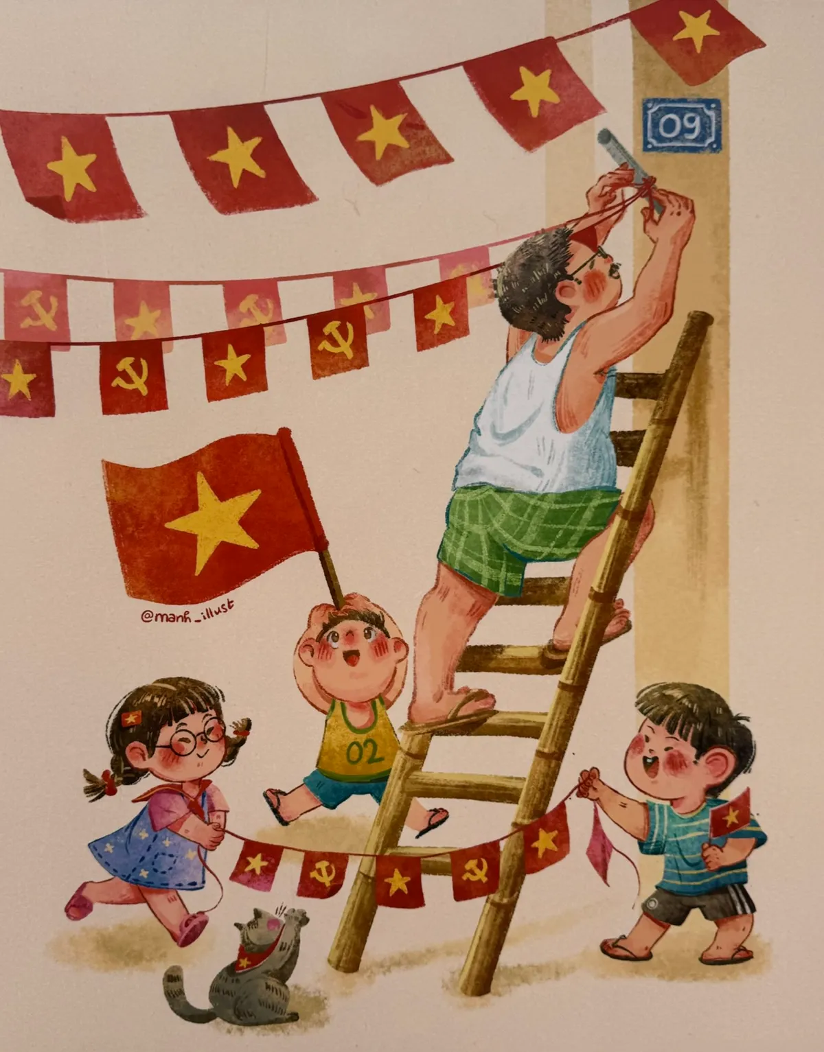 Thưởng lãm những bức vẽ “Dân tộc tự hào” tại Văn Miếu- Quốc Tử Giám - Ảnh 5.