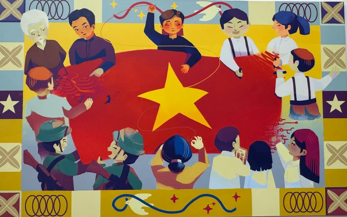 Thưởng lãm những bức vẽ “Dân tộc tự hào” tại Văn Miếu- Quốc Tử Giám - Ảnh 7.