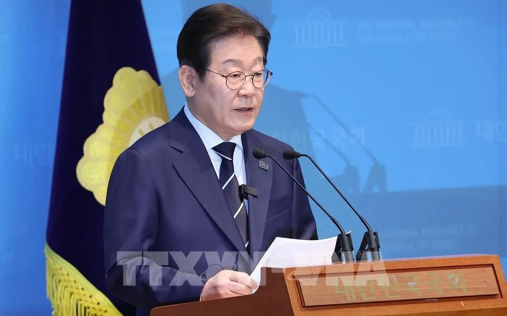 Tổng thống Hàn Quốc Lee Jae Myung. Ảnh: Yonhap/TTXVN
 Tổng thống Hàn Quốc Lee Jae Myung. Ảnh: Yonhap/TTXVN