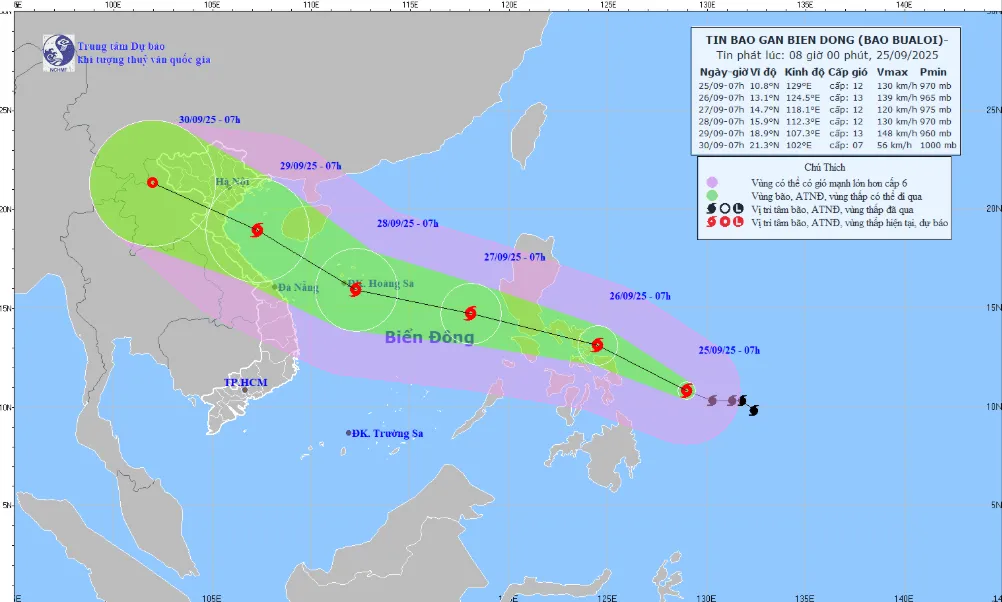 Bão Bualoi giật cấp 15 trên vùng biển phía Đông Philippines - Ảnh 1.