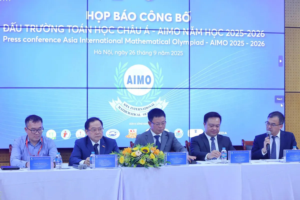 Phát động Đấu trường Toán học Châu Á - AIMO 2025–2026: Khẳng định trí tuệ Việt trên bản đồ quốc tế- Ảnh 1. Phát động Đấu trường Toán học Châu Á - AIMO 2025–2026: Khẳng định trí tuệ Việt trên bản đồ quốc tế- Ảnh 1.
