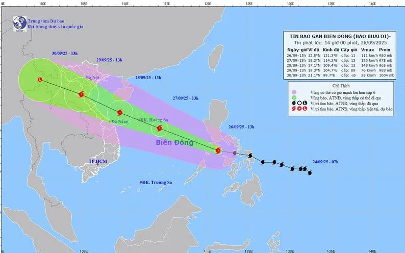 (Ảnh: Trung tâm Dự báo Khí tượng Thủy văn Quốc gia) (Ảnh: Trung tâm Dự báo Khí tượng Thủy văn Quốc gia)
