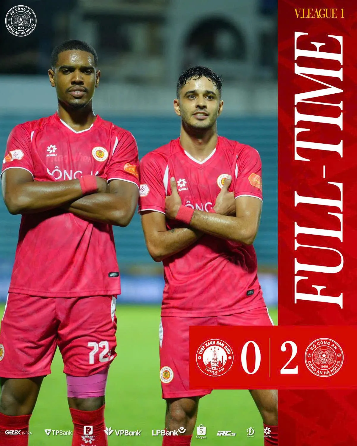 Vòng 5 V.League: Công an Hà Nội thắng trên sân Nam Định,