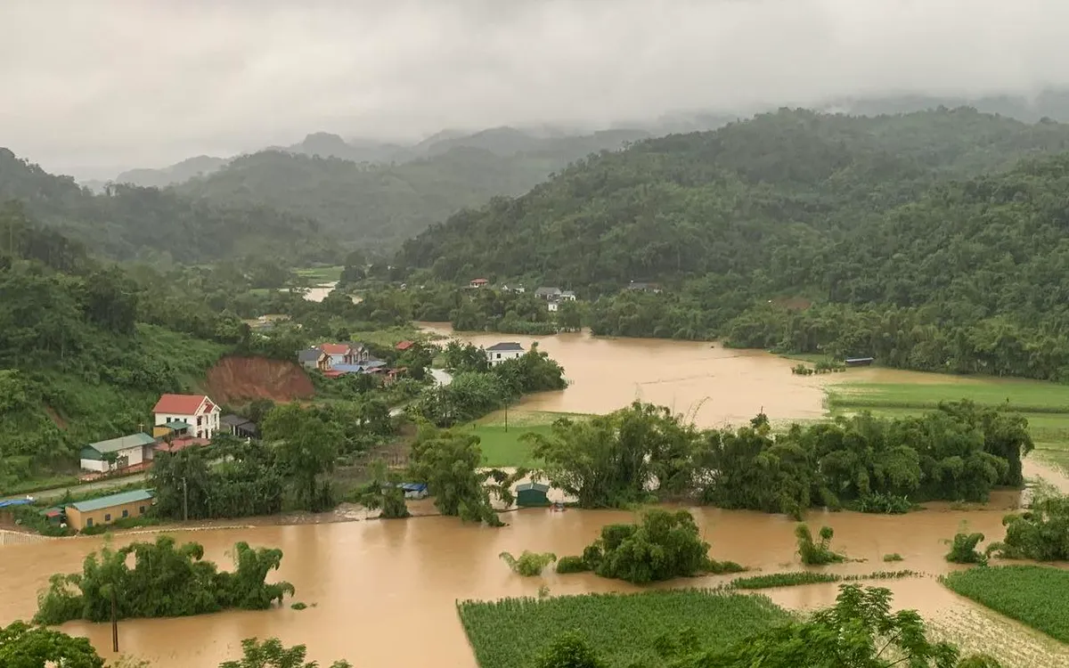 Các xã phía bắc của tỉnh Thái Nguyên bị ảnh hưởng nặng nề do mưa lớn.