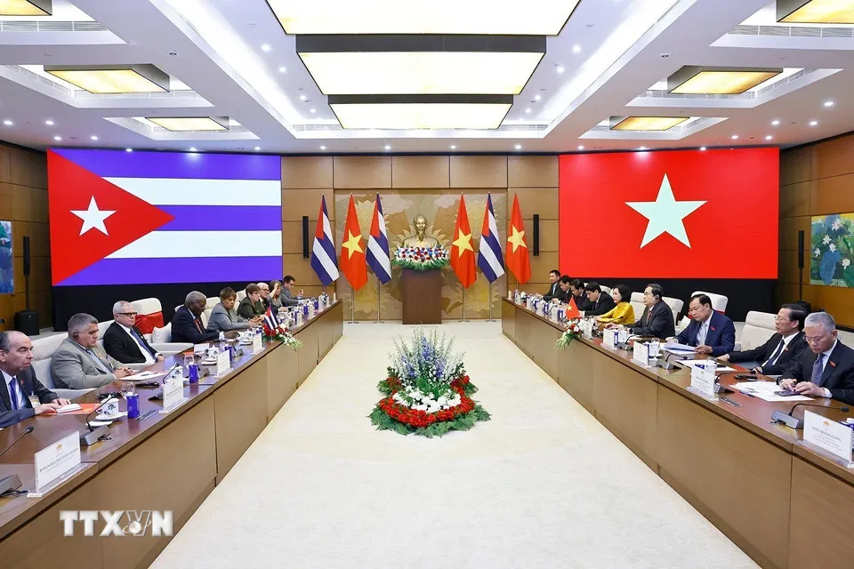 Chủ tịch Quốc hội Trần Thanh Mẫn hội đàm với Chủ tịch Quốc hội Cuba- Ảnh 2. Chủ tịch Quốc hội Trần Thanh Mẫn hội đàm với Chủ tịch Quốc hội Cuba- Ảnh 2.