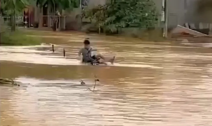Người đàn ông ở Hà Tĩnh lao ra cứu nam sinh lớp 7 bị lũ cuốn trôi - Ảnh 1.