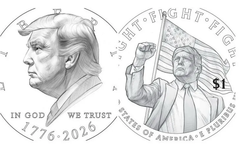 Mỹ công bố bản thiết kế đồng xu 1 USD khắc hình Tổng thống Donald Trump  - Ảnh 1.
