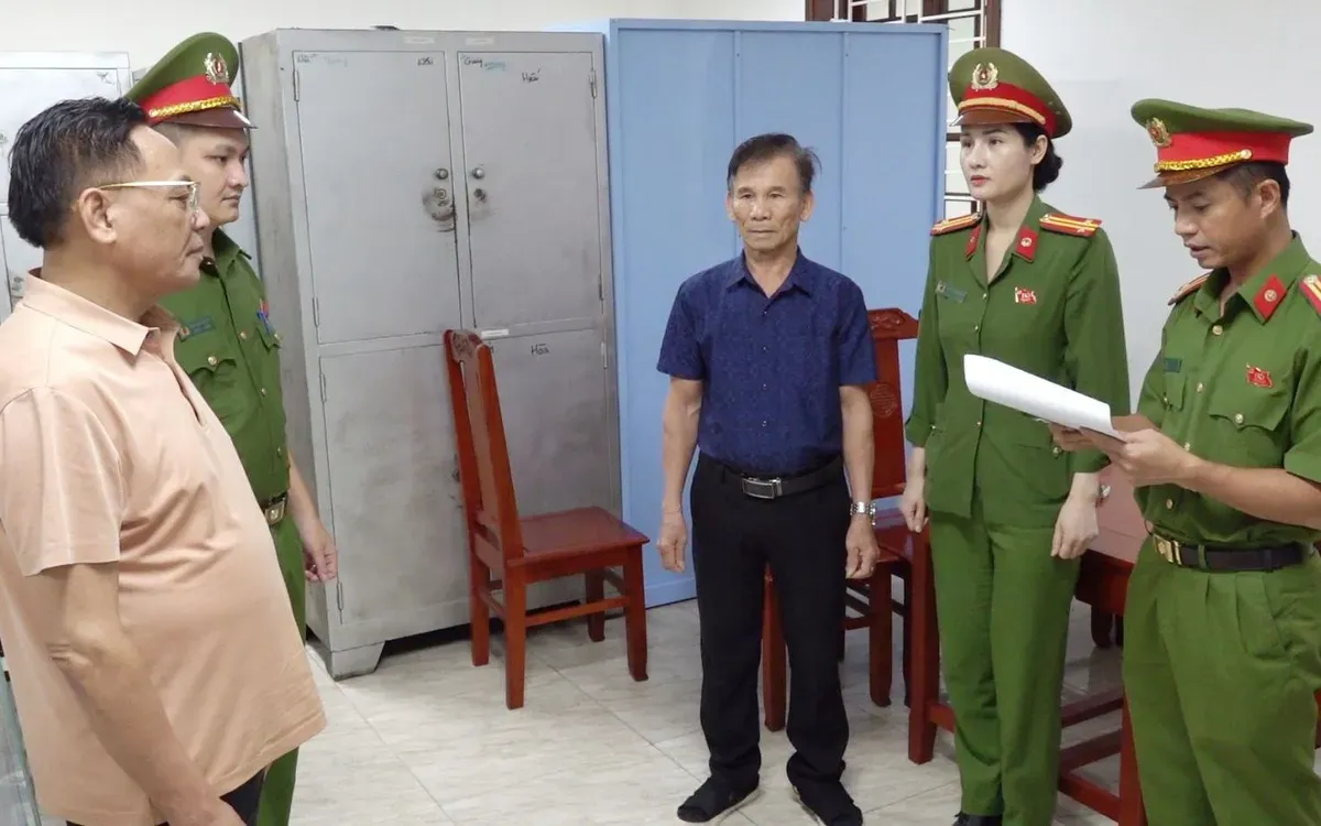 Ông Cao Tiến Đoan tại cơ quan Công an. (ảnh: Công an Thanh Hoá) Ông Cao Tiến Đoan tại cơ quan Công an. (ảnh: Công an Thanh Hoá)