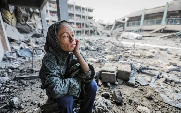 Một trường học của UNRWA ở Gaza bị hư hại nặng nề do các cuộc tấn công của Israel (Ảnh: Anadolu/Getty) Một trường học của UNRWA ở Gaza bị hư hại nặng nề do các cuộc tấn công của Israel (Ảnh: Anadolu/Getty)