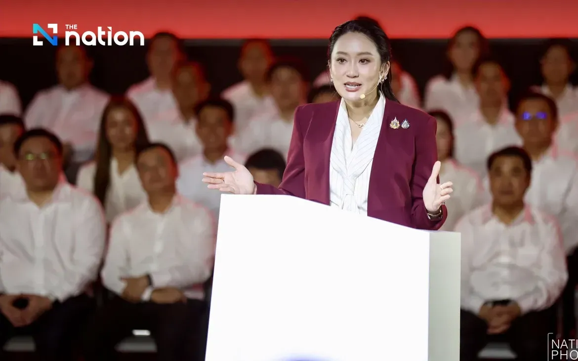 Bà Paetongtarn Shinawatra, Chủ tịch đảng cầm quyền Pheu Thai, có bài phát biểu vào ngày 7/10/2025 (Ảnh: The Nation) Bà Paetongtarn Shinawatra, Chủ tịch đảng cầm quyền Pheu Thai, có bài phát biểu vào ngày 7/10/2025 (Ảnh: The Nation)