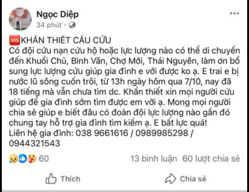 Thái Nguyên: Người dân khắp nơi cầu cứu do nước lũ dâng cao- Ảnh 1.