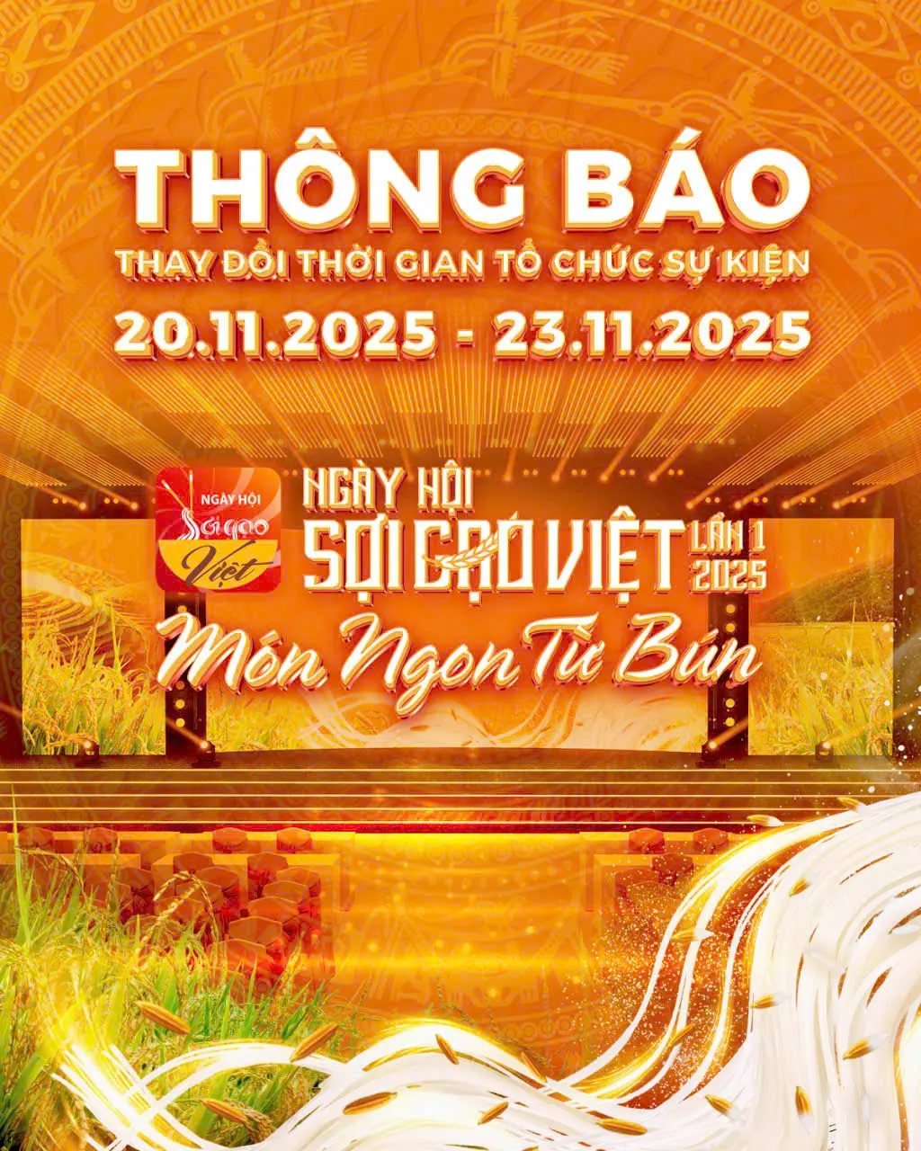 Hoãn tổ chức Ngày hội Sợi gạo Việt 2025 do mưa bão - Ảnh 1.