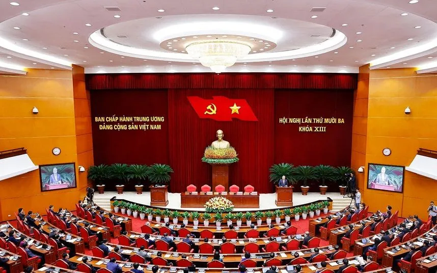 Phiên bế mạc Hội nghị lần thứ 13 Ban Chấp hành Trung ương Đảng khóa XIII. (Ảnh: TTXVN) 