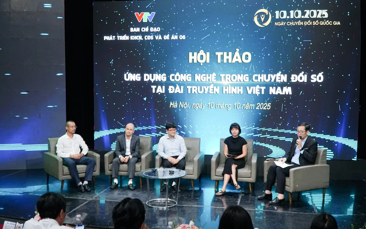 Hội thảo ứng dụng công nghệ trong chuyển đổi số tại Đài Truyền hình Việt Nam. Ảnh: Việt Linh  Hội thảo ứng dụng công nghệ trong chuyển đổi số tại Đài Truyền hình Việt Nam. Ảnh: Việt Linh