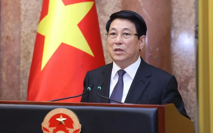 Chủ tịch nước Lương Cường phát biểu giao nhiệm vụ. (Ảnh: TTXVN) Chủ tịch nước Lương Cường phát biểu giao nhiệm vụ. (Ảnh: TTXVN)