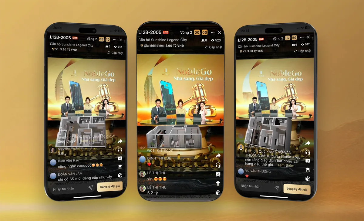 Sunshine Legend City “gây sốt” với công nghệ sa bàn ảo lần đầu xuất hiện trên sóng livestream NobleGo - Ảnh 1.