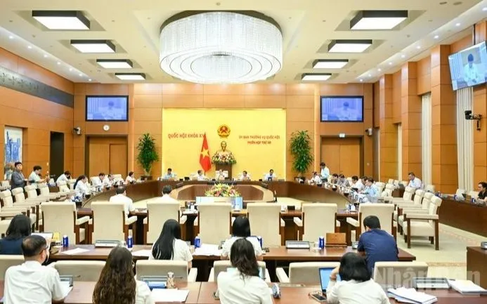 Phiên họp thứ 50 của Ủy ban Thường vụ Quốc hội khóa XV. Ảnh: nhandan.vn