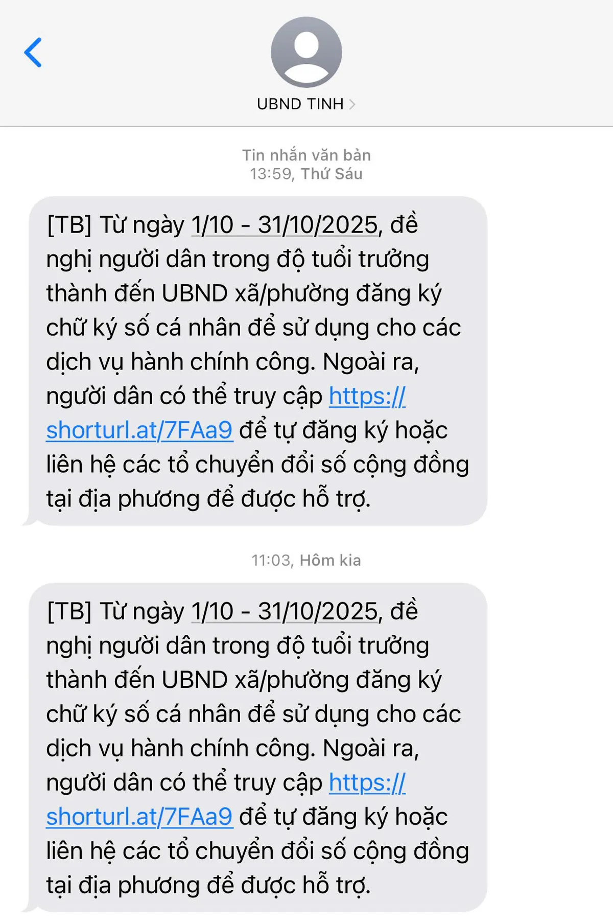 Nhận tin nhắn mời đăng ký chữ ký số – đừng vội nghi ngờ, đây là chương trình thật của cơ quan nhà nước - Ảnh 1.