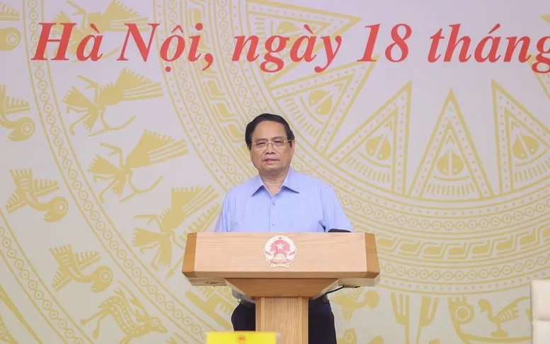 Thủ tướng Phạm Minh Chính chủ trì Hội nghị toàn quốc lần thứ 4 về thúc đẩy đầu tư công năm 2025. Ảnh: VGP