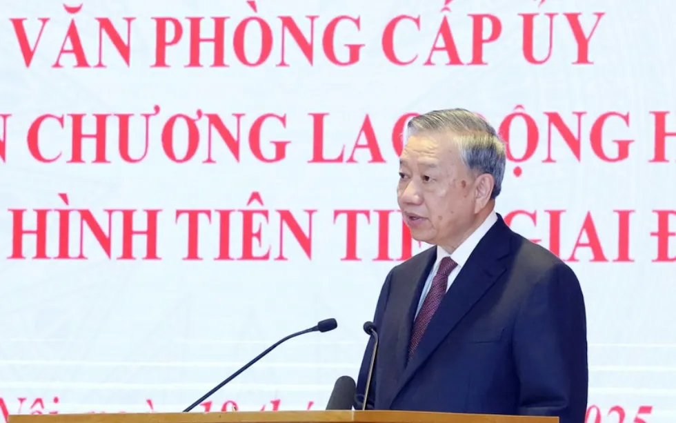 Tổng Bí thư Tô Lâm phát biểu.