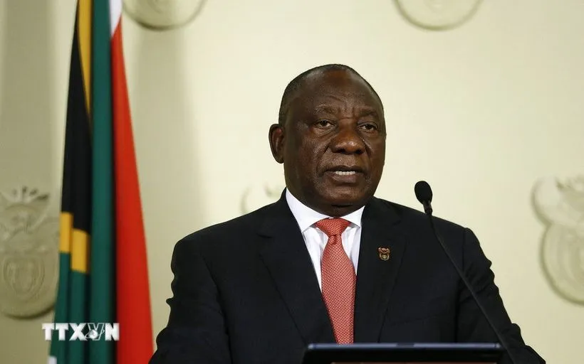 Tổng thống Nam Phi Cyril Ramaphosa. (Ảnh: AFP/TTXVN) Tổng thống Nam Phi Cyril Ramaphosa. (Ảnh: AFP/TTXVN)