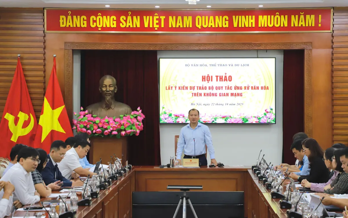 Hội thảo góp ý kiến dự thảo Bộ quy tắc ứng xử văn hoá trên không gian mạng  Hội thảo góp ý kiến dự thảo Bộ quy tắc ứng xử văn hoá trên không gian mạng