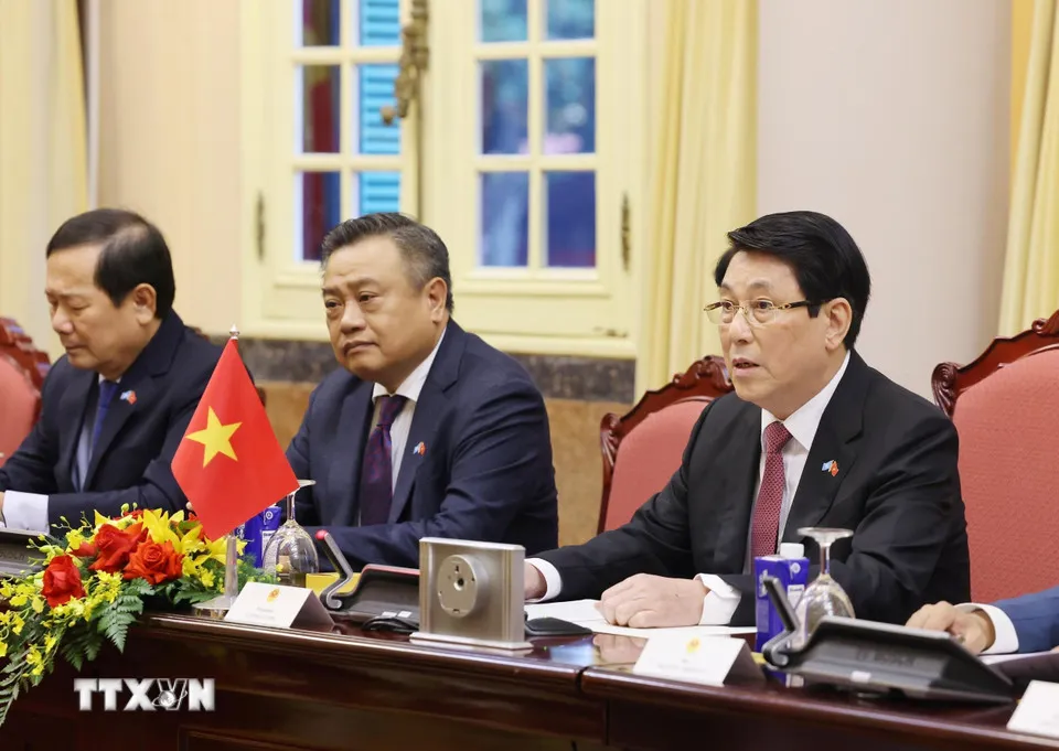 Chủ tịch nước Lương Cường hội đàm với Tổng Thư ký Liên hợp quốc - Ảnh 1.