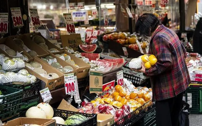 Người dân mua sắm tại một cửa hàng ở Tokyo, Nhật Bản. (Ảnh: AFP/TTXVN)