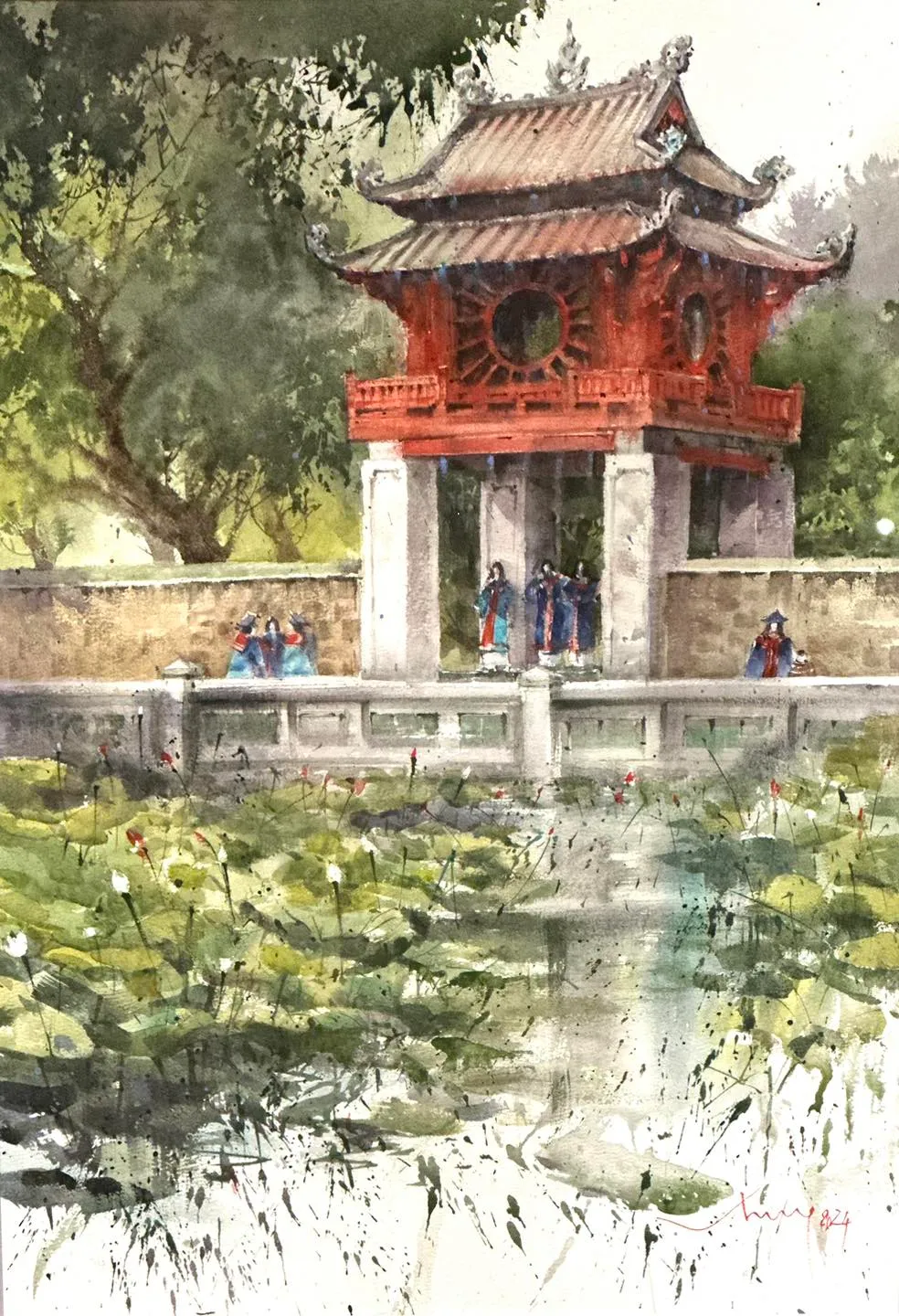 Cuốn hút triển lãm tranh màu nước quốc tế “Hành trình kết nối” - Ảnh 6.