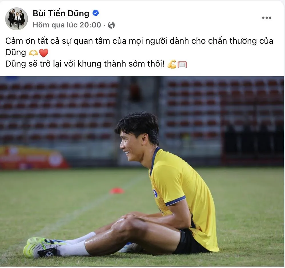 Chấn thương của thủ m&ocirc;n B&ugrave;i Tiến Dũng kh&ocirc;ng qu&aacute; nghi&ecirc;m trọng- Ảnh 2.